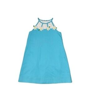 Florence Eiseman Daisy‎ Floral Blue Shift Dress 6